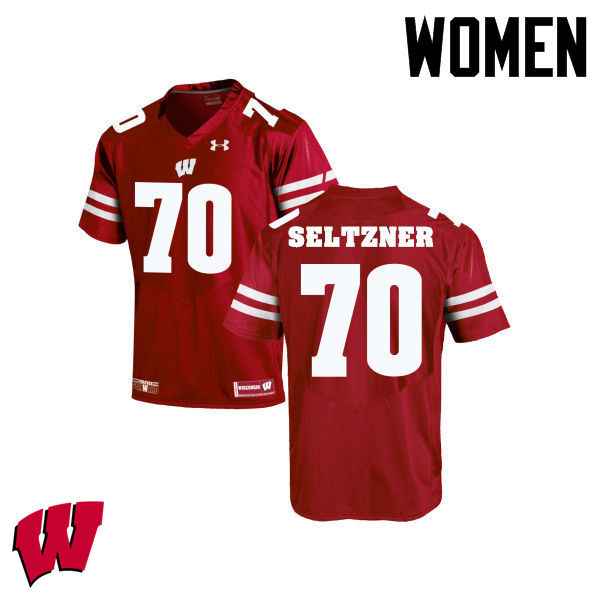 Wisconsin Badgers Women's #70 Josh Seltzner NCAA Under Armour Authentic Red College Stitched Football Jersey NZ40Q83LV